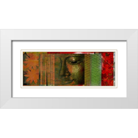 Buddha Story White Modern Wood Framed Art Print with Double Matting by Robertson, Walter