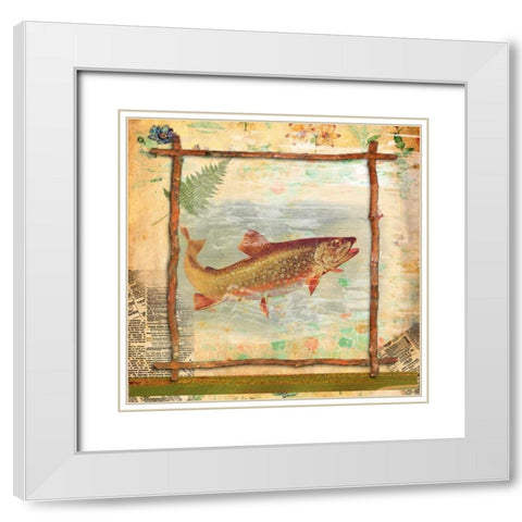 Trout Nature White Modern Wood Framed Art Print with Double Matting by Robertson, Walter