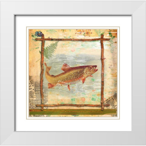 Trout Nature White Modern Wood Framed Art Print with Double Matting by Robertson, Walter