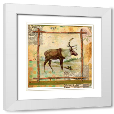 Elk Nature White Modern Wood Framed Art Print with Double Matting by Robertson, Walter