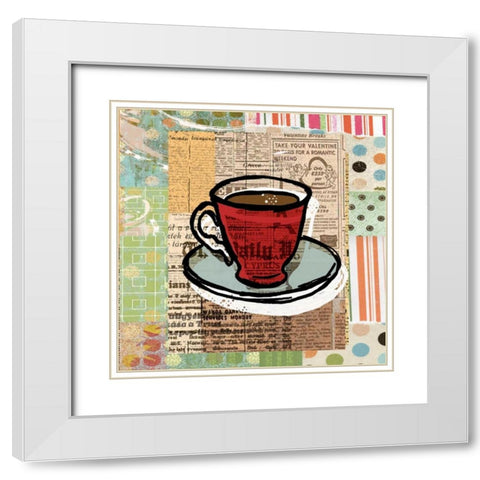 Print Coffee White Modern Wood Framed Art Print with Double Matting by Robertson, Walter