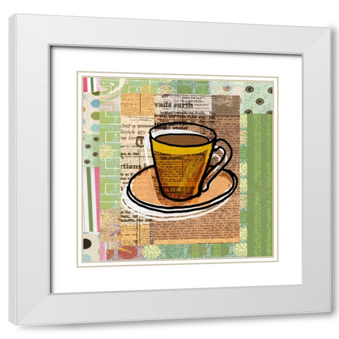 Script Coffee White Modern Wood Framed Art Print with Double Matting by Robertson, Walter