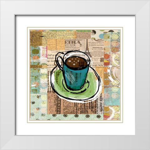 Text Coffee  White Modern Wood Framed Art Print with Double Matting by Robertson, Walter