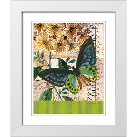 Bountiful Butterfly 2 White Modern Wood Framed Art Print with Double Matting by Robertson, Walter