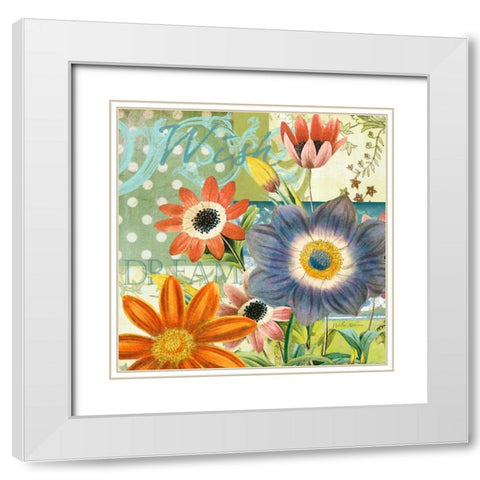 Polka dot Poppy White Modern Wood Framed Art Print with Double Matting by Robertson, Walter