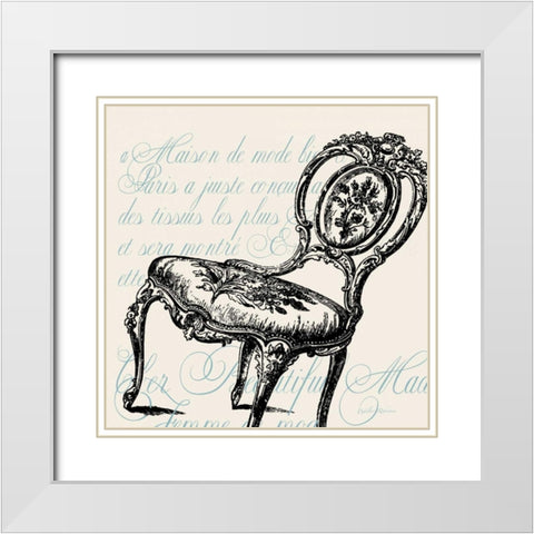 Script Chair Single White Modern Wood Framed Art Print with Double Matting by Robertson, Walter