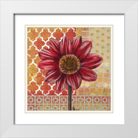 Bright Dahlia White Modern Wood Framed Art Print with Double Matting by Robertson, Walter
