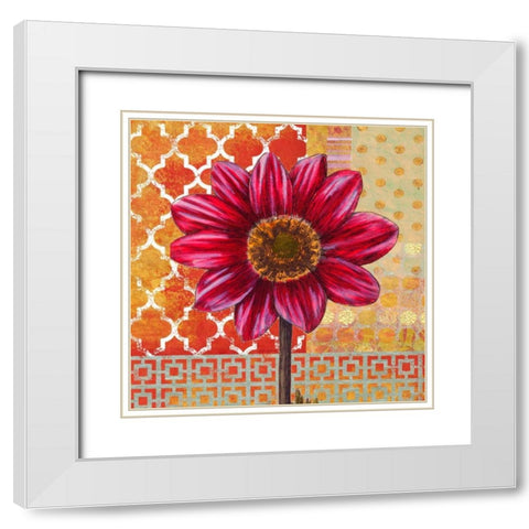 Bright Dahlia White Modern Wood Framed Art Print with Double Matting by Robertson, Walter