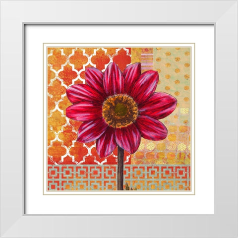Bright Dahlia White Modern Wood Framed Art Print with Double Matting by Robertson, Walter