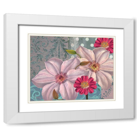 Polka Dot Bouquet 2 White Modern Wood Framed Art Print with Double Matting by Robertson, Walter