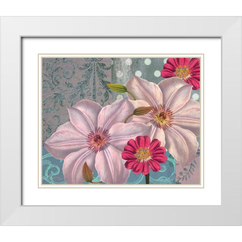 Polka Dot Bouquet 2 White Modern Wood Framed Art Print with Double Matting by Robertson, Walter
