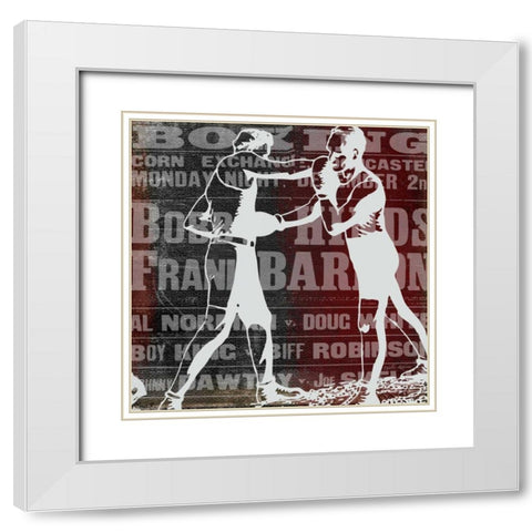 Boxer Story 1 White Modern Wood Framed Art Print with Double Matting by Robertson, Walter