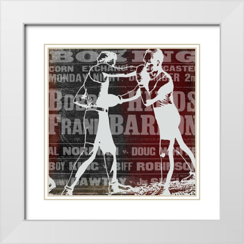 Boxer Story 1 White Modern Wood Framed Art Print with Double Matting by Robertson, Walter