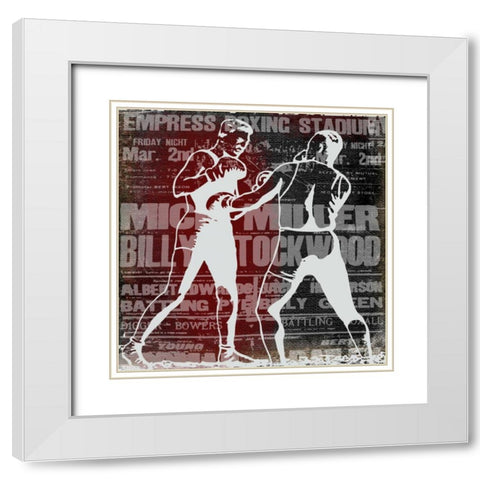 Boxer Story 2 White Modern Wood Framed Art Print with Double Matting by Robertson, Walter