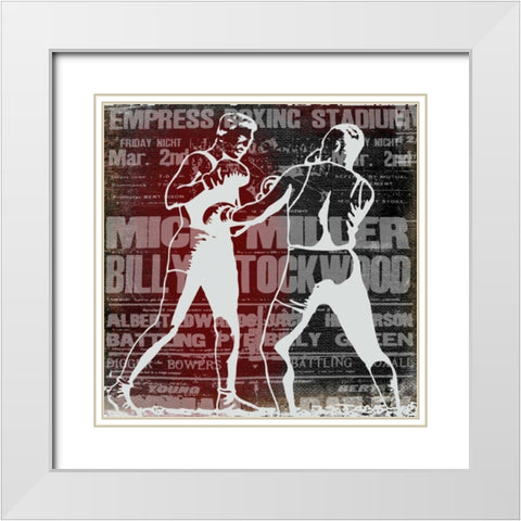 Boxer Story 2 White Modern Wood Framed Art Print with Double Matting by Robertson, Walter