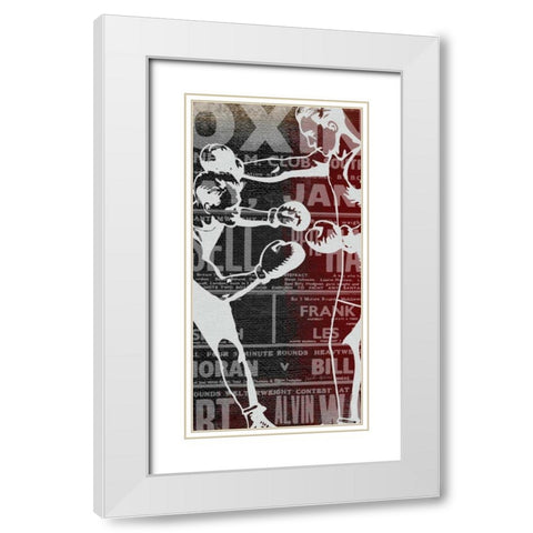 Boxer Panel 1 White Modern Wood Framed Art Print with Double Matting by Robertson, Walter