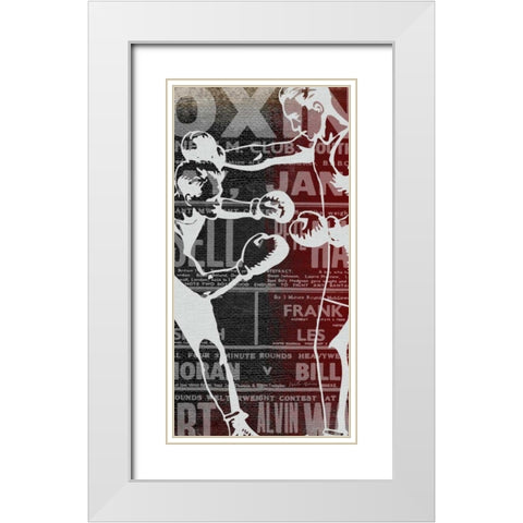 Boxer Panel 1 White Modern Wood Framed Art Print with Double Matting by Robertson, Walter