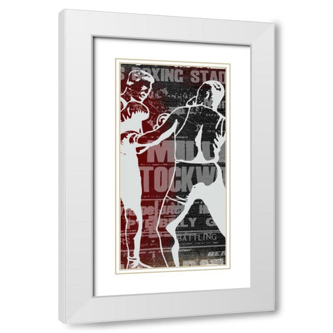 Boxer Panel 2 White Modern Wood Framed Art Print with Double Matting by Robertson, Walter