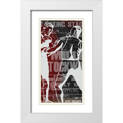 Boxer Panel 2 White Modern Wood Framed Art Print with Double Matting by Robertson, Walter