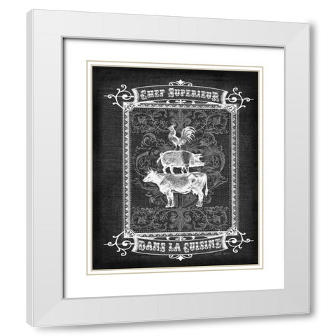 La Cuisine White Modern Wood Framed Art Print with Double Matting by Robertson, Walter