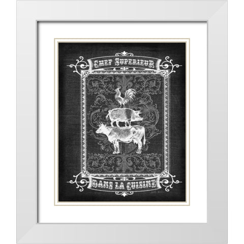 La Cuisine White Modern Wood Framed Art Print with Double Matting by Robertson, Walter
