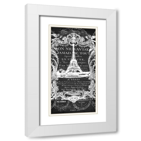 Paris Filigree  White Modern Wood Framed Art Print with Double Matting by Robertson, Walter