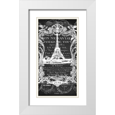 Paris Filigree  White Modern Wood Framed Art Print with Double Matting by Robertson, Walter