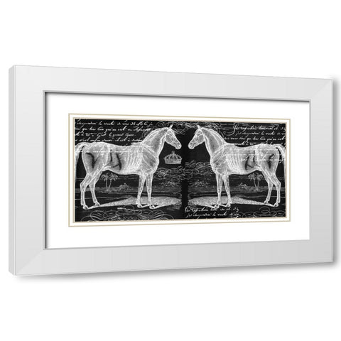 Filigree Horse White Modern Wood Framed Art Print with Double Matting by Robertson, Walter