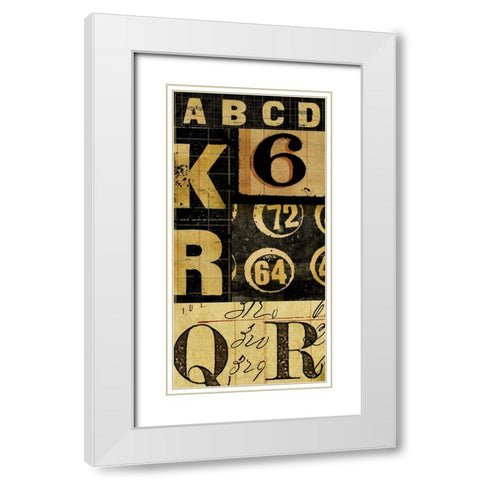 Numbers Game 1 White Modern Wood Framed Art Print with Double Matting by Robertson, Walter