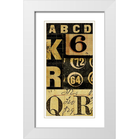 Numbers Game 1 White Modern Wood Framed Art Print with Double Matting by Robertson, Walter