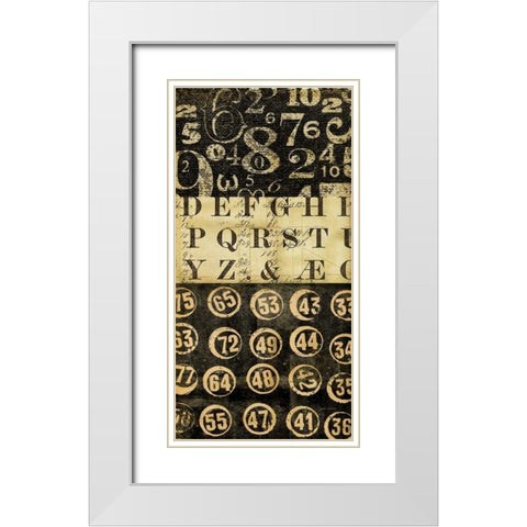 Numbers Game 3 White Modern Wood Framed Art Print with Double Matting by Robertson, Walter