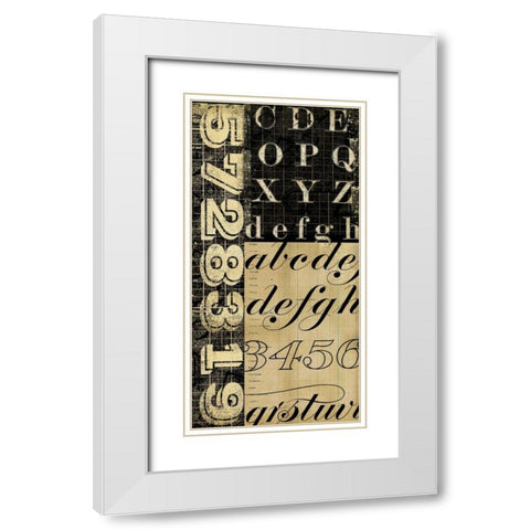Numbers Game 4 White Modern Wood Framed Art Print with Double Matting by Robertson, Walter