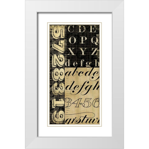 Numbers Game 4 White Modern Wood Framed Art Print with Double Matting by Robertson, Walter