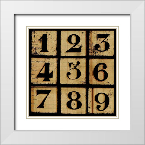 Take A Number 1 White Modern Wood Framed Art Print with Double Matting by Robertson, Walter