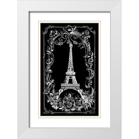 A Memory of Paris White Modern Wood Framed Art Print with Double Matting by Robertson, Walter
