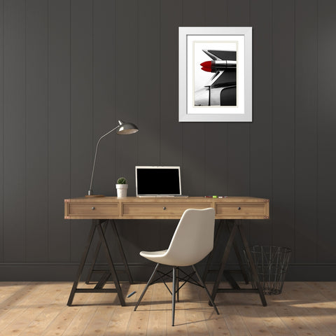 Charcoal Tailfin White Modern Wood Framed Art Print with Double Matting by McCarthy, Matt