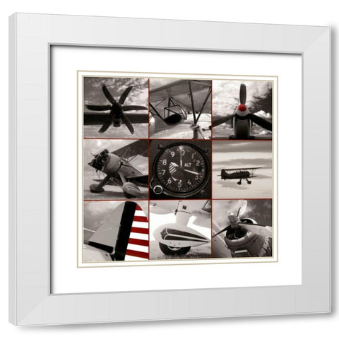 Aircraft Montage White Modern Wood Framed Art Print with Double Matting by McCarthy, Matt