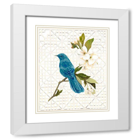 Trellis Song White Modern Wood Framed Art Print with Double Matting by Sarah, Colleen