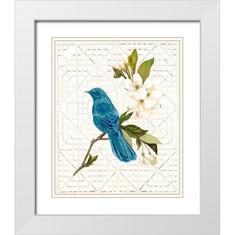 Trellis Song White Modern Wood Framed Art Print with Double Matting by Sarah, Colleen