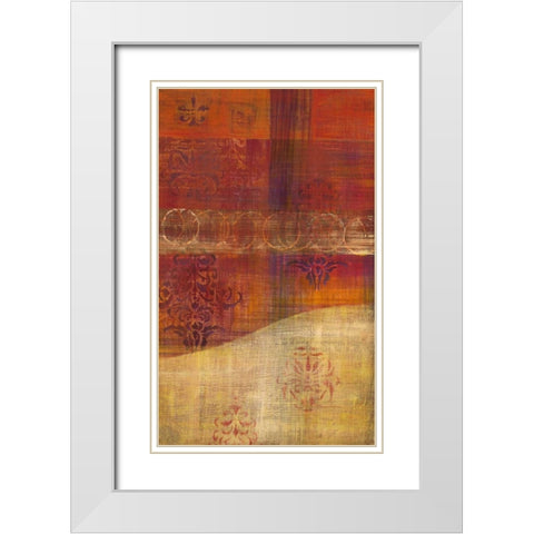 Bombay Silk 1 White Modern Wood Framed Art Print with Double Matting by Dascher, Dennis