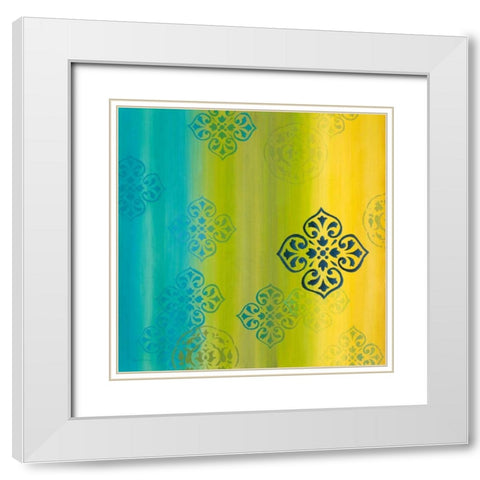 Contemporary Medallions 1 White Modern Wood Framed Art Print with Double Matting by Dascher, Dennis
