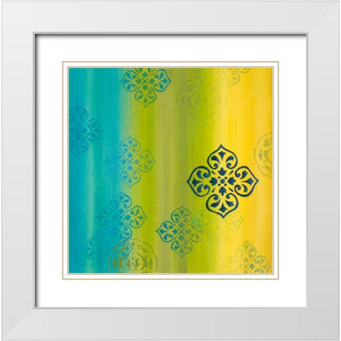 Contemporary Medallions 1 White Modern Wood Framed Art Print with Double Matting by Dascher, Dennis