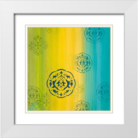Contemporary Medallions 2 White Modern Wood Framed Art Print with Double Matting by Dascher, Dennis