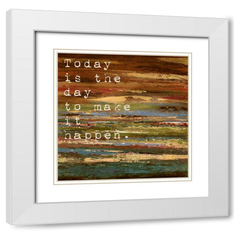 Desert Tropics Typography 1 White Modern Wood Framed Art Print with Double Matting by Dascher, Dennis