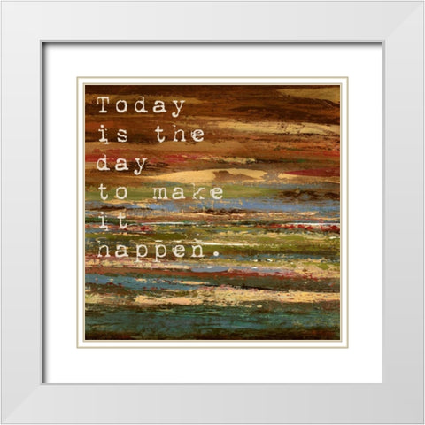 Desert Tropics Typography 1 White Modern Wood Framed Art Print with Double Matting by Dascher, Dennis