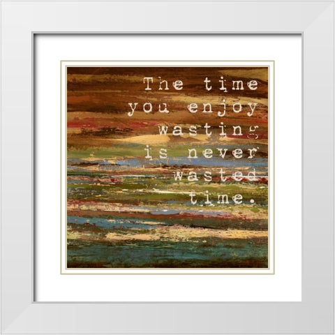 Desert Tropics Typography 2 White Modern Wood Framed Art Print with Double Matting by Dascher, Dennis