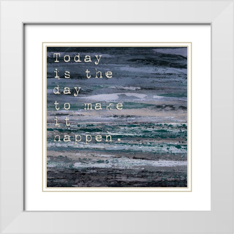 Tropic Typography Gray 1 White Modern Wood Framed Art Print with Double Matting by Dascher, Dennis