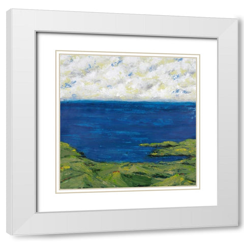 Helix Beach Blue 1 White Modern Wood Framed Art Print with Double Matting by Dascher, Dennis