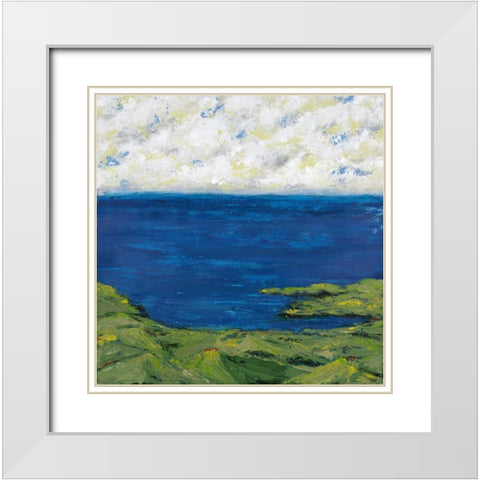 Helix Beach Blue 1 White Modern Wood Framed Art Print with Double Matting by Dascher, Dennis