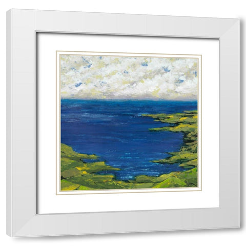 Helix Beach Blue 2 White Modern Wood Framed Art Print with Double Matting by Dascher, Dennis